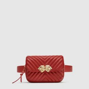 Zara red convertible crossbody/belt bag